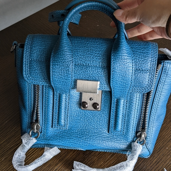 Philip Lim 3.1 Mini Pashli Satchel Crossbody Hangbag Nile Teal Blue NWT $960 - Picture 2 of 6